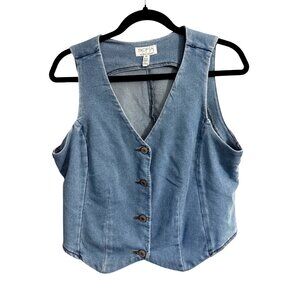 Sofia Jeans By Sofia Vergara Medium Denim Button-Front Vest Womens M (8-10)
